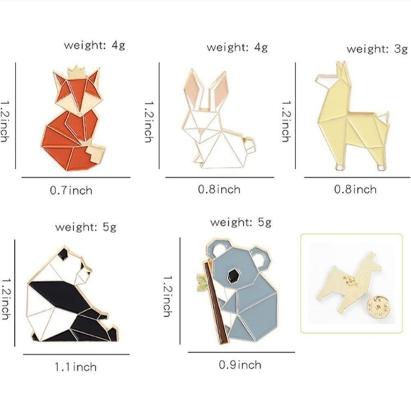 Origami Animal Enamel Pins - Picture 3 of 3